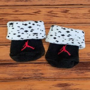 5/$20 Jordan 0-3 month Black, White, and Red Socks
